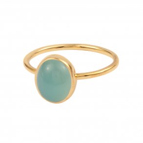 LUNA RING AQUA FORGYLDT