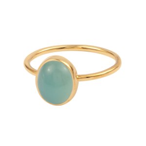 LUNA RING AQUA FORGYLDT