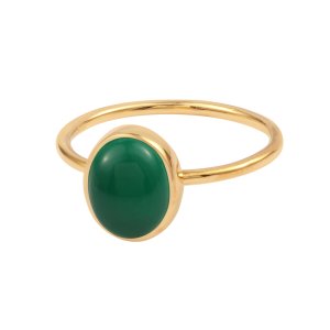 LUNA RING ST�RK GR�N FORGYLDT