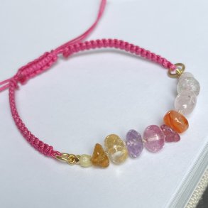 Armbnd rosa og gul