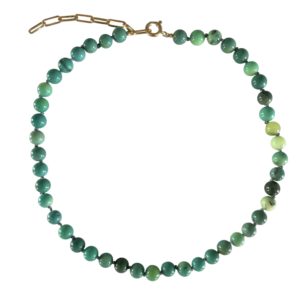 Halsk�de gr�n jade