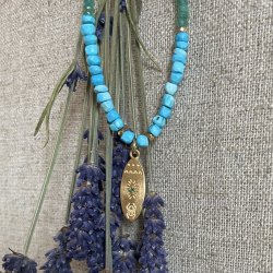 Halsk�de med tyrkis