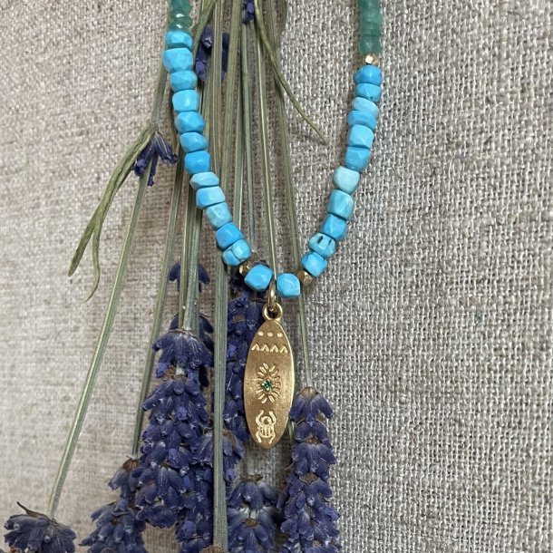 Halsk�de med tyrkis