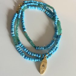 Halsk�de med tyrkis