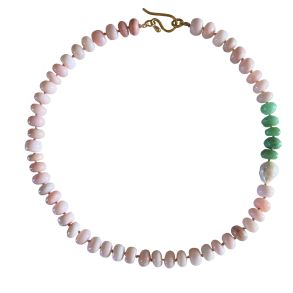 Halsk�de pink opal