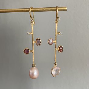 reringe pink tourmalin og perler