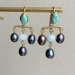 reringe perler, aquamarin og tyrkis