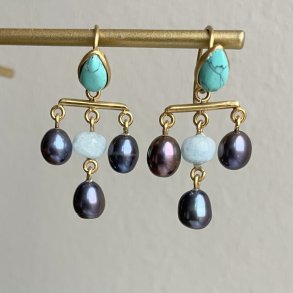 reringe perler, aquamarin og tyrkis