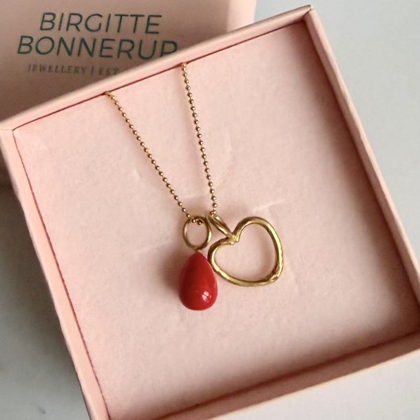 halsk�de Coral og hjerte