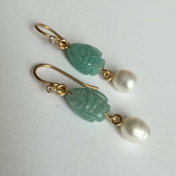 �rering med Amazonite fisk og perler