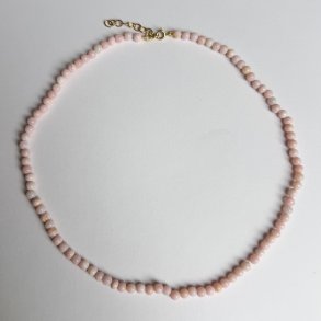 Halsk�de med pink opal