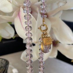 Halsk�de pink ametyst