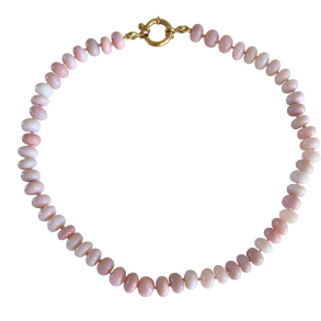 Halsk�de med pink Peru opaler