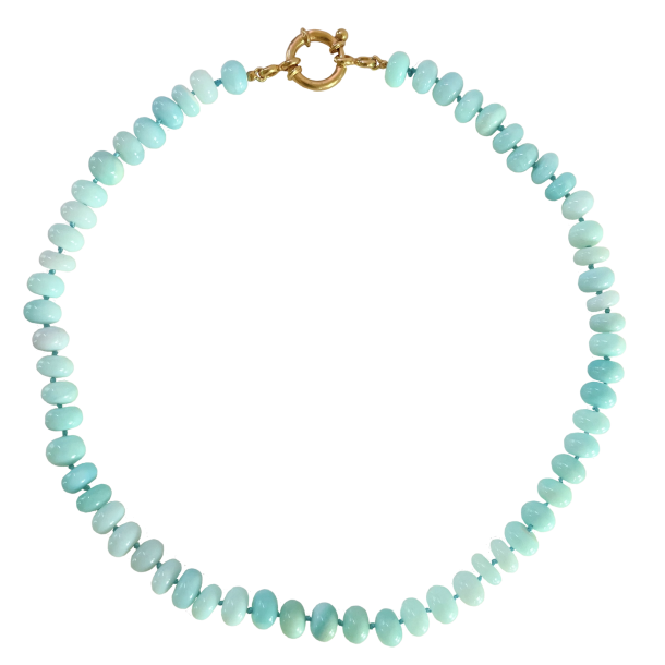 Halskde med aqua opal