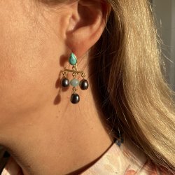 reringe perler, aquamarin og tyrkis