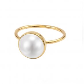 FREJA RING PERLE FORGYLDT